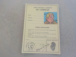 CPSM -  AU PLUS RAPIDE - CARTE HUMORISTIQUE  -  CARTE D IDENTITE DU CAMPEUR   -  NON VOYAGEE - Humour