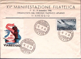 1946-VIAREGGIO XV Manifestazione Filatelica Annullo Speciale (8.9) E Chiudilette - Exhibitions