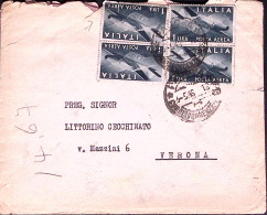 1946-POSTA AEREA Due Coppie Lire 1 Su Busta (6.5) Uno Dei Quattro Valori è Difet - 1946-60: Poststempel