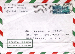 1954-TURISTICA Lire 60 Isolato Su Busta Roma (21.8) Per Gli USA - 1946-60: Poststempel