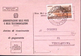 1953-TURISTICA Lire 20 Isolato Su Avviso Ricevimento - 1946-60: Poststempel