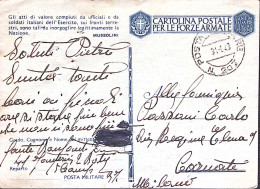 1943-Posta Militare/n.207 C.2 (31.8) Su Cartolina Franchigia Fori Spillo - War 1939-45