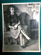 PHOTOGRAPHIE En Noir Et Blanc. (Taille 23cm. X 14cm. Environ). Oeuvre D'art (peinture, Tableau) Femme Lisant Un Livre As - Amerika