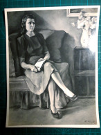 PHOTOGRAPHIE En Noir Et Blanc. (Taille 23cm. X 14cm. Environ). Oeuvre D'art (peinture, Tableau) Femme Lisant Un Livre As - America