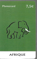 CARTE-PREPAYEE-FR-AFRIQUE-7.5€-ELEPHANT-Gratté-TBE - Dschungel