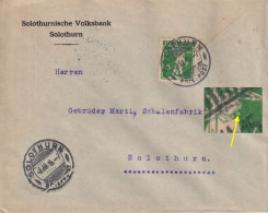 Motiv Brief  "Solothurnische Volksbank, Solothurn"  (Abart)      1915 - Briefe U. Dokumente