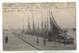Ostende Ou Oostende (Belgique, Flandre-Occidentale) : Le Quai Des Pêcheurs En 1905 (animé) PF. - Oostende