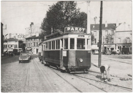 CPSM "AMIS DU RAIL DU FOREZ" . TRAMWAYS DE ST-ETIENNE - LIGNE BELLEVUE-TERRASSE - MOTRICE K AU TERMINUS DE BELLEVUE - Tramways