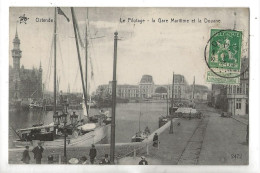 Ostende Ou Oostende (Belgique, Flandre-Occidentale) : Les Douanes Pris De La Gare Maritime En 1910 (animé) PF. - Oostende