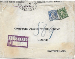 Lettre Recommandée De Etats-Unis à Genève Suisse Ouverte Par La Censure - Censurée -1916 - Yv 182 & 191 Perforés NCB - Storia Postale