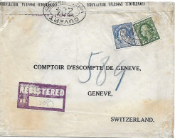 Lettre Recommandée De Etats-Unis à Genève Suisse Ouverte Par La Censure - Censurée -1916 - Yv 182 & 191 Perforés NCB - Covers & Documents