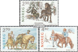 Norwegen 981-983 (kompl.Ausg.) Postfrisch 1987 Pferderassen - Neufs