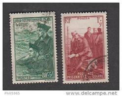 France Oblitérés - N° 474 Et 475 - Au Profit Des Prisonniers De Guerre - 1941 - TB - Used Stamps