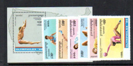 CAMBODIA - 1991 -  OLYMPHILEX SET OF 5  +  SOUVENIR SHEET  MINT NEVER HINGED - Cambodge