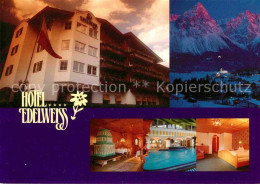 72666454 Lermoos Tirol Hotel Edelweiss Kamin Hallenbad Alpen Nachtaufnahme Lermo - Other & Unclassified