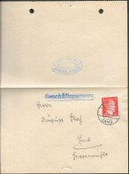 Germany WW2 Schleiz Rechnung Document Mailed 1944 - Briefe U. Dokumente