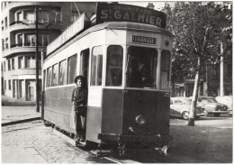 CPSM "AMIS DU RAIL DU FOREZ" . TRAMWAYS DE ST-ETIENNE - LIGNE BELLEVUE-TERRASSE - MOTRICE J AU TERMINUS DE BELLEVUE - Tramways