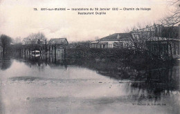 94* BRY S/MARNE  Crue 1910 –chemin De Halage – Restaurant Dupille      RL45,0491 - Bry Sur Marne