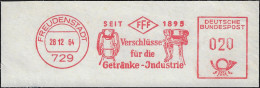 Allemagne 1964 EMA, Empreinte De Machine à Affranchir. Systèmes De Fermeture Pour L'industrie Des Boissons. Bouteille - Bières