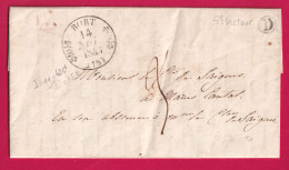 CAD TYPE 11 BORT CORREZE 1843 BOITE RURALE D ST VICTOR AU DOS TYPE 11 MAURS CANTAL LETTRE - 1801-1848: Voorlopers XIX