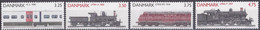 Dänemark 1991 - Mi.Nr. 996 - 999 - Postfrisch MNH - Eisenbahnen Railways - Treinen