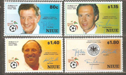 Niue: Full Set Of 4 Mint Stamps, Football World Cup - Italy, 1990, Mi#753-6, MNH - Niue