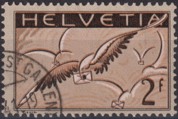 1935 Flugpost ⵙ Zum:CH F13z, Mi:CH 245z, Yt:CH PA15b, Brieftaube Mit Brief - Gebruikt