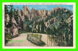 BLACK HILL, SD - HORSE SHOE CURVE ON THE NEEDLES HIGHWAY, CUSTER STATE PARK - TRAVEL IN 1938 - RISE STUDIO - - Andere & Zonder Classificatie