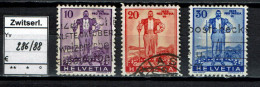 Suisse 1936 - YT 286/288 - Oblit. Used - Usados