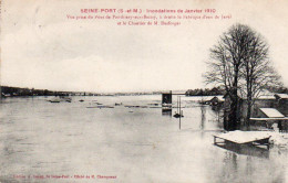 4V4Sb   77 Seine - Port Innondations De 1910 Vue Sur La Fabrique D'eau De Javel Et Chantier De Mr Desforges - Autres & Non Classés