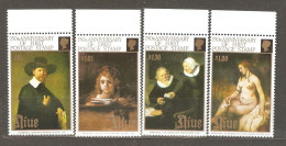 Niue: Full Set Of 4 Mint Stamps, 150 Years Of First Stamp, Painting By Rembrandt, 1990, Mi#757-60, MNH - Niue