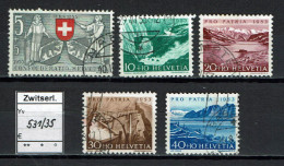 Suisse 1953 - YT 531/535 - Oblit. Used - Usati