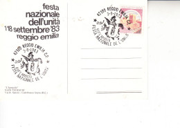 ITALIA 1983 -  Annullo Speciale  "Festa Dell'Unità" - Reggio Emilia - 1981-90: Marcofilia