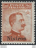 1917 Egeo Nisiro 20c. Arancio MNH Sassone N. 9 - Andere & Zonder Classificatie