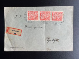 CZECHOSLOVAKIA 1923 REGISTERED LETTER RYCHMBURK REICHENBURG TO VYSOKE MYTO 20-03-1923 CESKOSLOVENSKO EINSCHREIBEN - Storia Postale