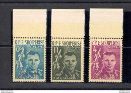 1962 ALBANIA - Posta Aerea , Gagarin - Posta Airore In Viola - Yvert N. 57-58-59, 3 Valori - MNH** - Albania