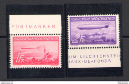 1936 LIECHTENSTEIN, Posta Aerea N. 15-16 - Primo Volo In America Del Dirigibile Hindenburg - MNH** - Andere & Zonder Classificatie