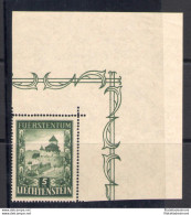 1952 Liechtenstein, N. 272 - Castello Di Vaduz Angolo Di Foglio - MNH** - Andere & Zonder Classificatie