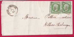 N°12 PAIRE PC 768 CHATEAU GONTIER MAYENNE POUR VILLIERS CHARLEMAGNE LETTRE - 1849-1876: Classic Period