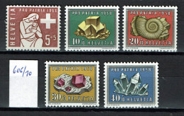 Suisse 1958 - YT 606/610 ** MNH - Unused Stamps