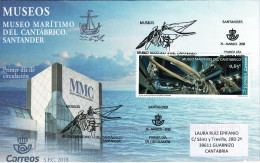 SPAIN. Circulated First Day Cover From Santander With Maritime Museum Of Santander. Skeleton Of A Whale - Walvissen