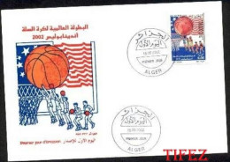 FDC/Année 2002-N°1310 : Championnat Du Monde De Basket-ball - Algeria (1962-...)