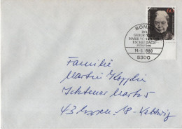 Germany Deutschland Austria 1980 FDC Marie Von Ebner-Eschenbach, Austrian Writer, Canceled In Bonn - 1971-1980