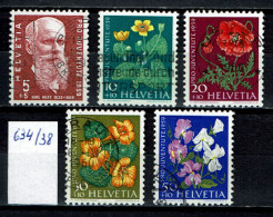 Suisse 1959 - YT 634/638 - Oblit. Used - Used Stamps