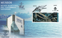 SPAIN. Madrid Circulated First Day Cover From Santander With Maritime Museum Of Santander. Skeleton Of A Whale - Ballenas