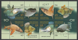 Bosnia Serbia 2019 Fauna Fishes Of Sava River Perch Catfish Barbell Bandar Fische Poissons, Mini Sheet MNH - Bosnien-Herzegowina
