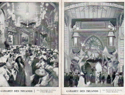 4V4Sb   Paris Montmartre "à L'Araignée" Le Cabaret Des Truands Spectacle Lot De 2 Cpa - Other & Unclassified