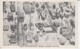 West Springfield Massachusetts U S Under Water, Isolating The Houses, Church And School. 19 March 1936 B&W 2sc - Springfield