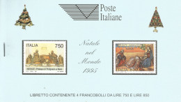 (REPUBBLICA ITALIANA) 1995, NATALE NEL MONDO - Libretto Nuovo, Copertina Celeste - Postzegelboekjes