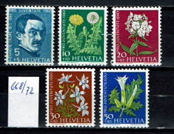 Suisse 1960 - YT 668/672 ** MNH - Ungebraucht